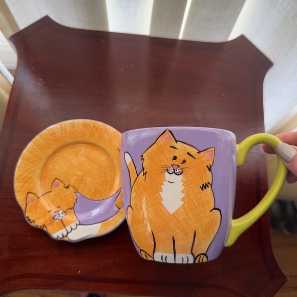 Clay Art Cat Design Mug and Saucer Set - Picture 6 of 16